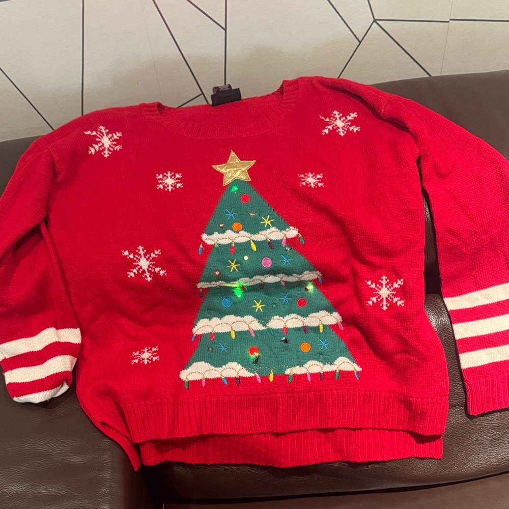 Hooked Up by IOT Festive Red Christmas Sweater